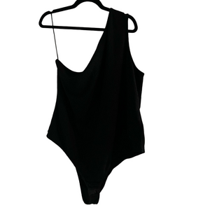 H&M Charcoal Ribbed One Shoulder Bodysuit